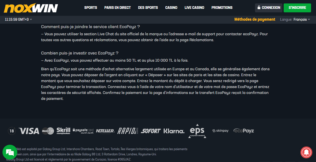 Noxwin méthodes de dépôt